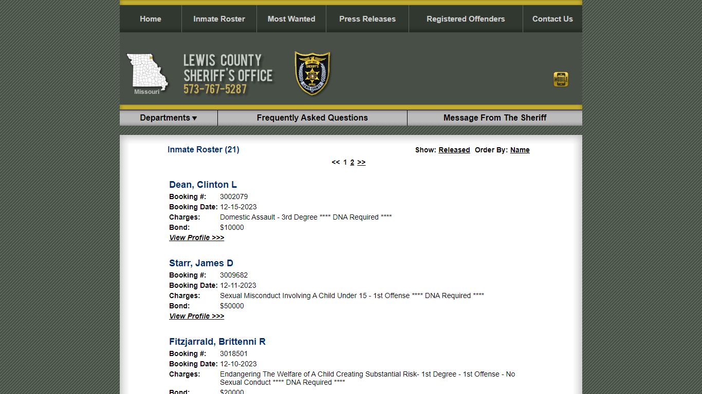Inmate Roster - Current Inmates Booking Date Descending - Lewis County ...